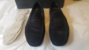 Hugo Boss “GRADY”Navy Blue Suede Driving Loafers Size US 11/EU 44 - Picture 1 of 6