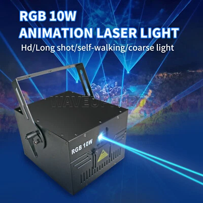 10W Professional RGB Animation Laser Light ILDA Full Color Scan Stage Projector - Image 1 of 4