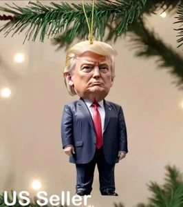Donald Trump 2024 Christmas ornament - Patriotic Acrylic Tree Decor Holiday Xmas - Picture 1 of 6