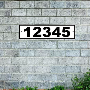 Personalized Home Address Sign Aluminum 12"x3" Custom House Number Plaque Horiz - Picture 1 of 1