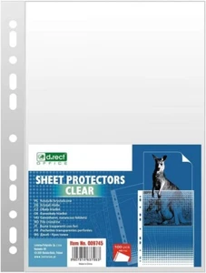 100 Pezzi Buste A4 Liscia Trasparenti Portadocumenti Perforati Universali Anelli - Foto 1 di 4