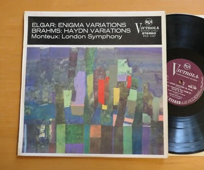 VICS 1107 ED1 Elgar Enigma Brahms Haydn Variation Monteux RCA 1st Plum Stereo EX - Image 1 of 4