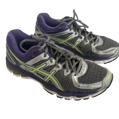 Asics Gel Kayano 21 Women’s Running Shoes 8.5 Gray Purple Sneakers Trail Gym - Image 1 of 4