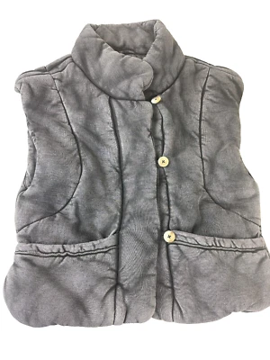 Chaleco acolchado Free People Roll With Us lavado negro cierre de botón XS NUEVO SIN ETIQUETAS Foto 1 de 4