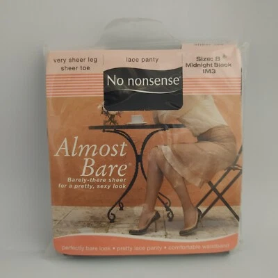 Pantimedias de encaje CASI DESNUDAS sin tonterías pierna transparente talla B negro medianoche Foto 1 de 2