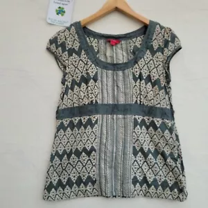 Monsoon Women's Blouse Green Size 12 Cap Short Sleeve Top - Picture 1 of 9