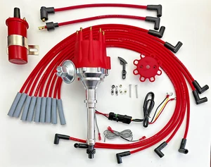 CADILLAC 429 1964 1965 Small Cap HEI Distributor + RED 45k Coil + 8MM Wires USA - Picture 1 of 24