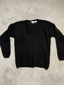 Vintage Westbound Casuals Strickpullover schwarz Large 90er Fischer Rundhalsausschnitt - Bild 1 von 6