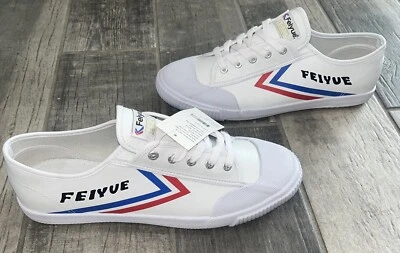 NEW Feiyue Martial Arts  Kung Fu Wushu shoes, all sports, Men Sz12 White Vinyl - Image 1 of 4
