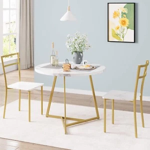 Round Kitchen Table and Chairs for 2 Kitchen Table Set for Small Space,Apartment - Picture 1 of 8