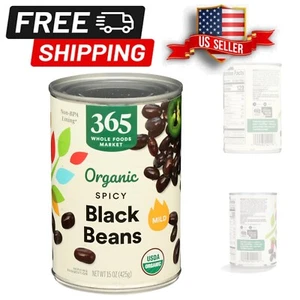 Premium Organic Spicy Black Beans, 15 Ounce - Non-GMO & Fiber-Rich - Picture 1 of 11