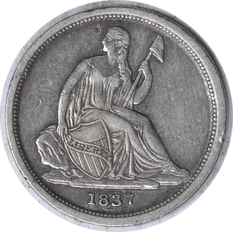 1837 Liberty Seated Silver Dime No Stars EF Uncertified #940 Cover