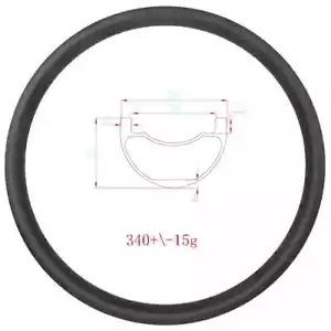 Cerchio carbonio bici mtb 24er 38mm larghezza 25mm profondità tubeless clincher opaco lucido - Foto 1 di 6