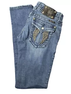 Miss Me Jeans Women's 26X30 Angel Wing Pockets Signature Skinny Low Rise - Picture 1 of 13