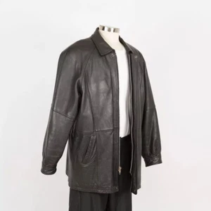 Chaqueta de cuero vintage para hombre XL negra - Imagen 1 de 12