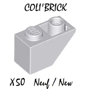 Lego 3665 - 50x Brique Toit / Slope, inverted 45 2x1 - Light Bluish Gray - NEUF - Imagen 1 de 1