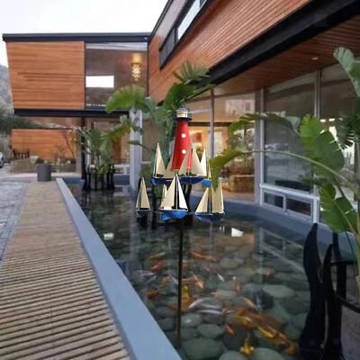 Segelboot Windmühle Metall Sommer Leuchtturm Windfänger für Terrasse - Bild 1 von 4