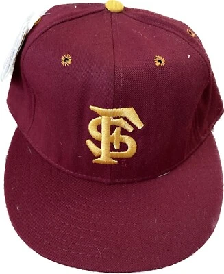 Chapéu ajustável vintage anos 90 Florida State Seminoles marrom EUA em campo 7 3/8 novo com etiquetas vintage - Imagem 1 de 4
