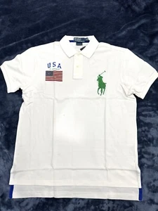 Polo Ralph Lauren Hombres Blanco Manga Corta Big Pony Polo Personalizado L 118013-2 - Imagen 1 de 7