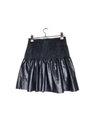 Minifalda Miss Selfridge de cuero sintético fruncida en negro talla 4 Foto 1 de 4