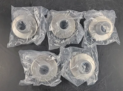 (Paquete de 5) Parachoques Puerta de Pared Cóncava Gris Goma Montaje en Pared Plateado 2.5" Foto 1 de 4