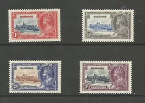 BARBADOS THE. 1935 GV SILVER JUBILEE SET FRESH MOUNTED MINT - Picture 1 of 2