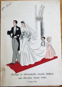 Menù matrimonio 1946 con sposi - Francia / francese, pranzo e cena - Foto 1 di 1