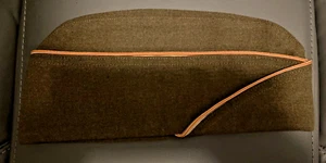 US Army WWII Gabardine Garrison Wool Cap Hat With Number - Picture 1 of 4