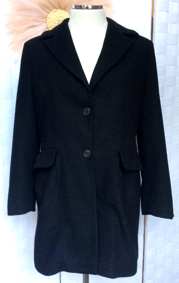 Blazer Chaqueta Chaquetón De Colección Jil Sander Negro Lana Botón EE. UU. Talla 6 Foto 1 de 4