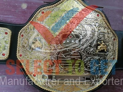 CINTURÓN CAMPEONATO MUNDIAL DE LUCHA DE PESO PESADO WWE BIG GOLD 4 MM ZINC. Foto 1 de 4