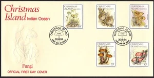 1984 Christmas Island Fungi conjunto de 5 cubiertas primer día, muy buen estado - Imagen 1 de 1