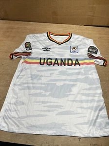 White Umbro Uganda Cranes Kit FUFA Soccer Jersey Men’s  Sz Small - Picture 1 of 7