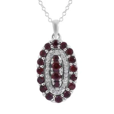 AWESOME!! 2.15ctw Mozambique Garnet & Zircon Pendant & 18" Chain Platinum Plated - Image 1 of 4