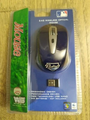 San Diego Padres MLB Wireless Optical Mouse 2.4G Windows / Mac Baseball - Image 1 of 4
