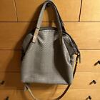 Henry beguelin shoulder bag Omino embroidery Leather mesh gray 
