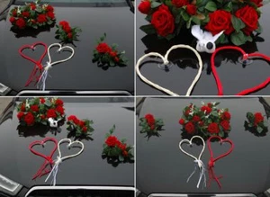 ECHTER ROSESTRAUSS Auto Schmuck Braut Rose Deko Dekoration hochzeit autoschmuck - Bild 1 von 33