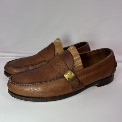 Mocassim Polo Ralph Lauren Masculino Couro Marrom 9/10 Vintage Preppy Academia Penny - Imagem 1 de 4