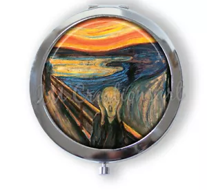 Edvard Munch The Scream Vintage Art Cosmetic Compact Mirror Keepsake Momento - Picture 1 of 4