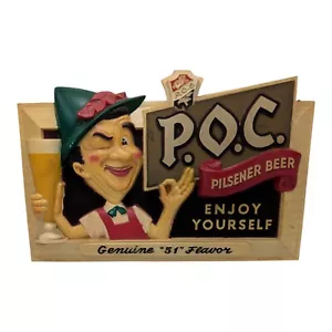 Vtg 1950s POC Pilsener Brewery Beer Cleveland Vacuum Formed Plastic Sign Display - Picture 1 of 15