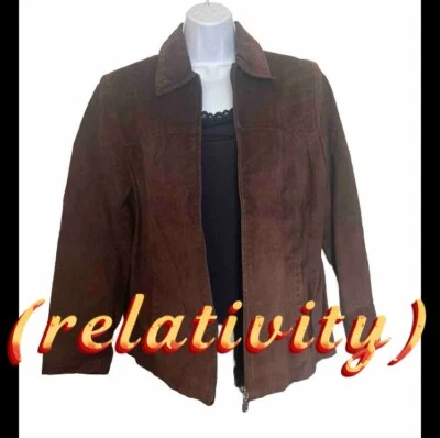 Womens Relativity S Brown Suede Short Jacket - Image 1 of 4