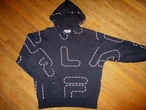 FILA HOODIE Sudadera con Capucha Azul Oscuro Estampado Completo Adulto MEDIANA - Imagen 1 de 4