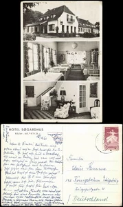 Cartolina Kliplev cartolina illustrata HOTEL SØGÅRDHUS 1960 - Foto 1 di 3