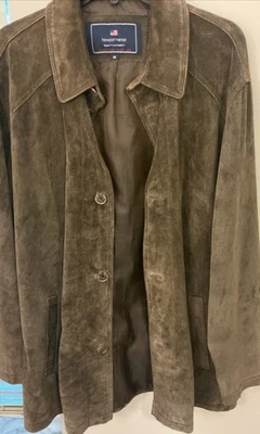 Newport Harbor Men's Suede Jacket Coat Olive GreenM - Image 1 of 4