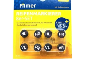 Reifenmakierer Ventilkappen 8er - Set je 2 Stück pro Rad für Autoventil - Bild 1 von 3
