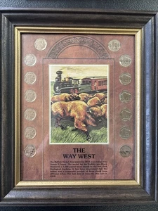 The Way West Buffalo Nickel gerahmte Sammlung. 14 Münzen - Bild 1 von 7