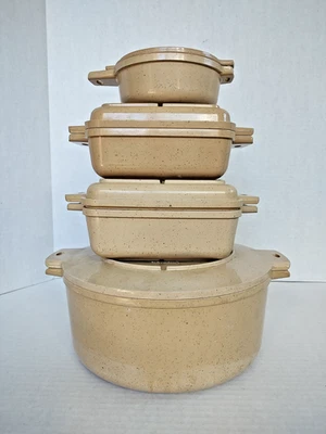 Vintage LittonWare 5 Quart Dutch Oven With Lid & 3 Containers With Lids 8 Pieces - Image 1 of 4