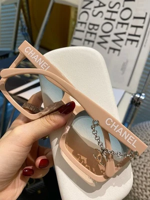 Chanel women's sunglasses rectangular frame, clear lenses CH0744/66-13-145 - Image 1 of 4