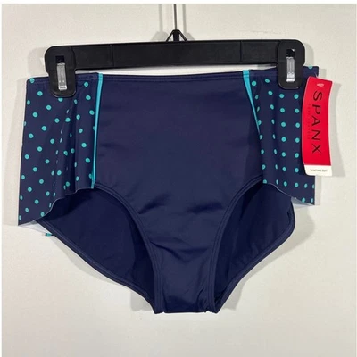 SPANX Navy Splash Polka Dot Flirty Skirted Swimsuit Bottoms Size 8 NWT - Image 1 of 4