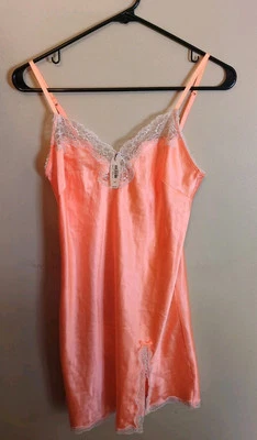 Vestido sin Mangas VICTORIA'S SECRET Y2K Babydoll Lencería Nighty S Naranja Lentejuelas Nuevo Foto 1 de 4