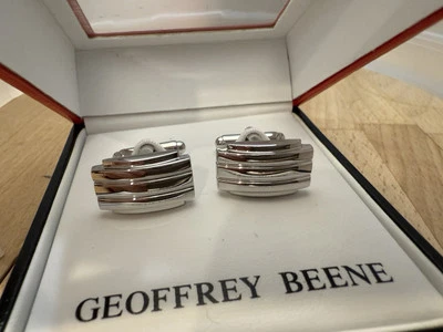 Geoffrey Beene Silver Cufflinks Brand New in Box - Image 1 of 2